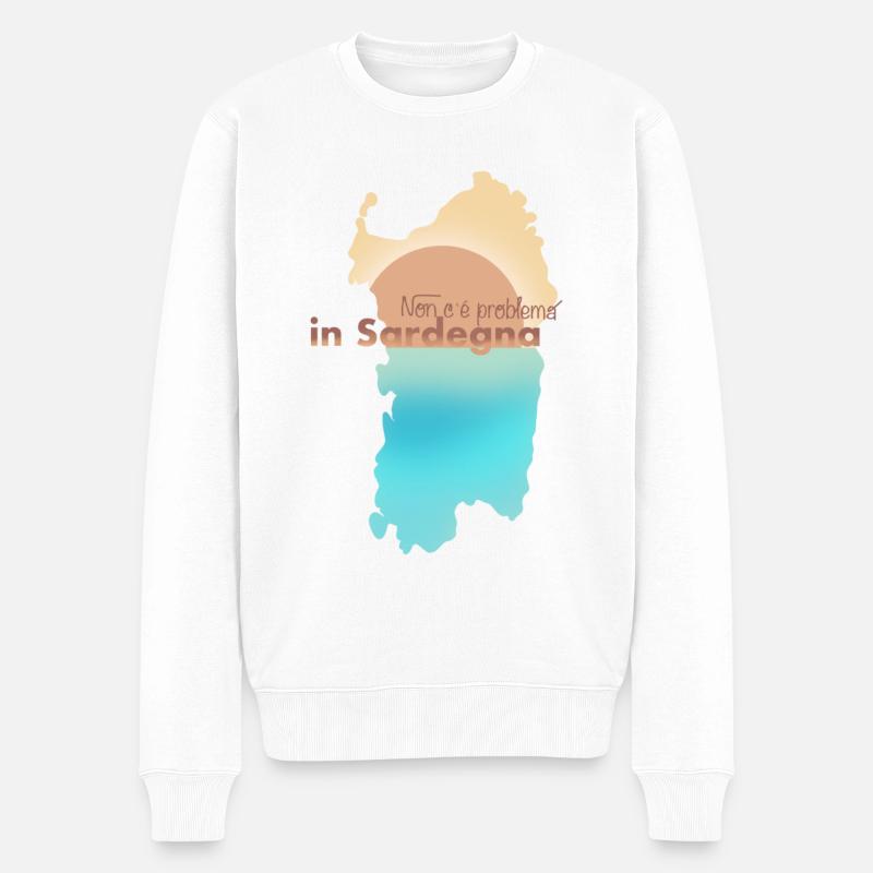 Non C’è Problema in Sardegna - Männer Premium Bio Pullover - Weiß