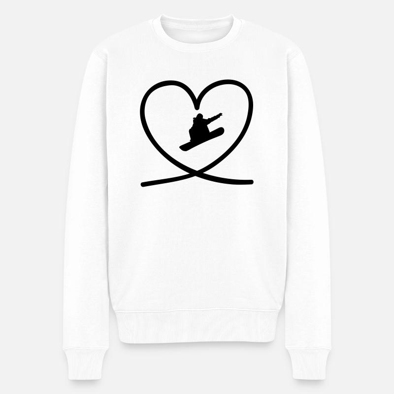 I love snowboarding - Pull Premium bio Homme - blanc