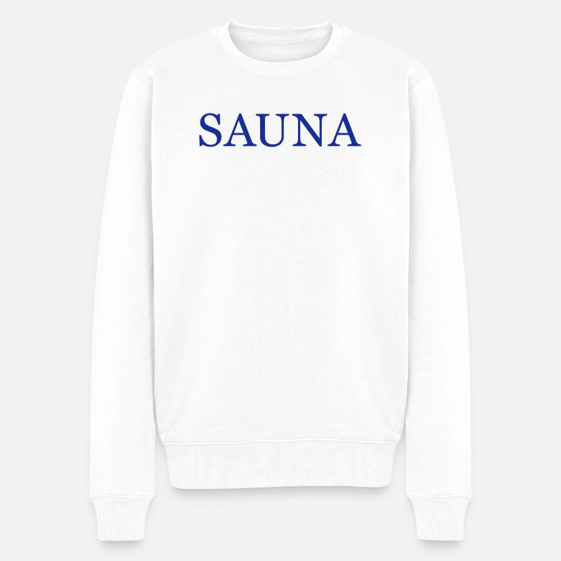 Sauna - Männer Premium Bio Pullover - Weiß