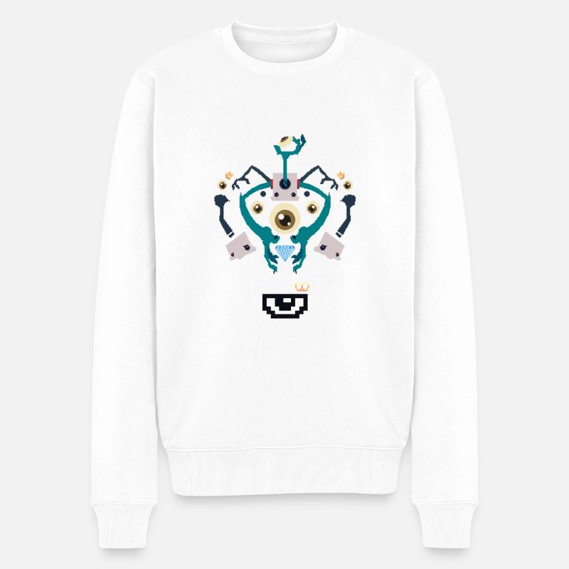 totem eye ball - Pull Premium bio Homme - blanc