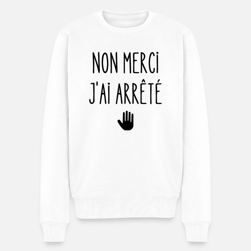 non merci j'ai arrêté - Pull Premium bio Homme - blanc