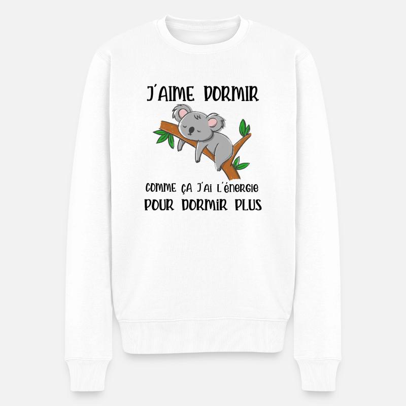 j'aime dormir - Pull Premium bio Homme - blanc