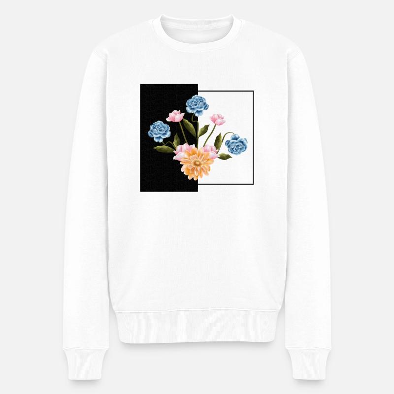 Floral dreams - Männer Premium Bio Pullover - Weiß