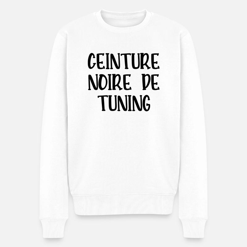 ceinture noire de tuning - Pull Premium bio Homme - blanc