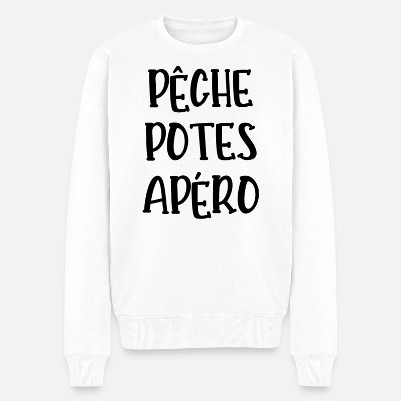 pêche potes apéro - Pull Premium bio Homme - blanc