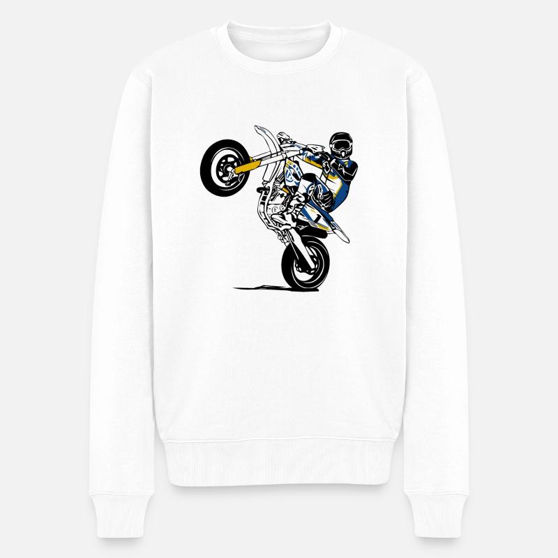 Supermoto - Männer Premium Bio Pullover - Weiß