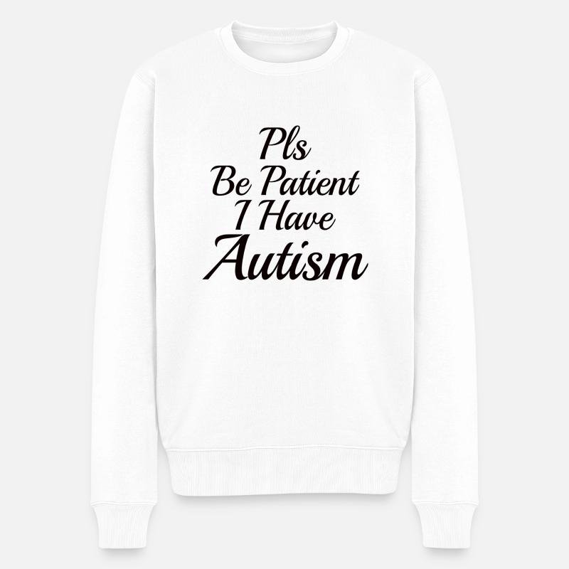 Sensibilisation à l'autisme: merci d'être patient - Pull Premium bio Homme - blanc