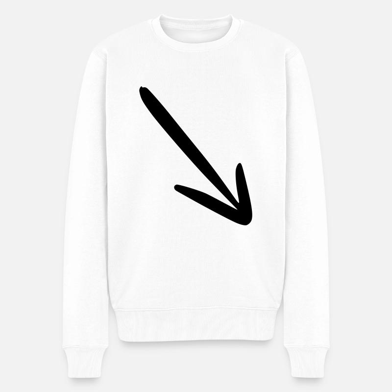 Flèche dessin croquis noir - Pull Premium bio Homme - blanc