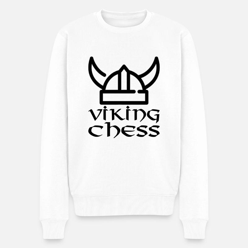 Viking Chess - Männer Premium Bio Pullover - Weiß