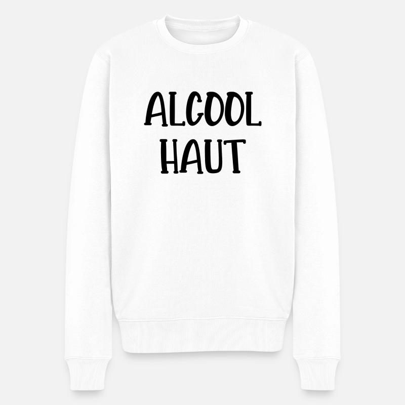 alcool haut - Pull Premium bio Homme - blanc
