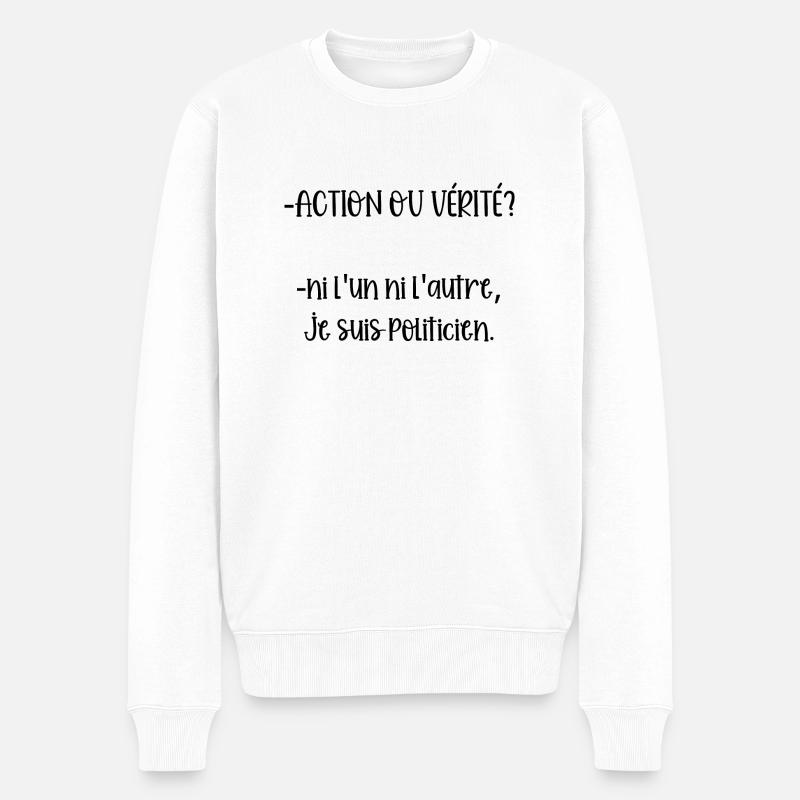 action ou vérité - Pull Premium bio Homme - blanc