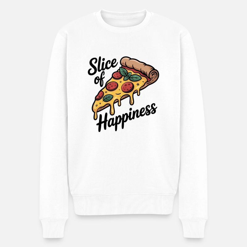 Tranche de bonheur - Pizza - Pull Premium bio Homme - blanc