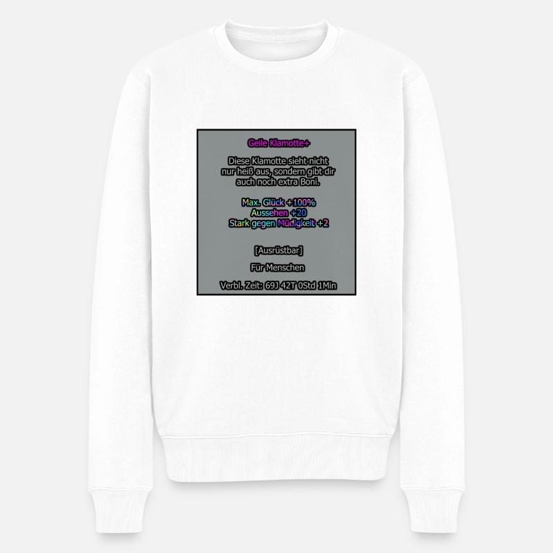 GLCKplus - Klamotte+ - Männer Premium Bio Pullover - Weiß