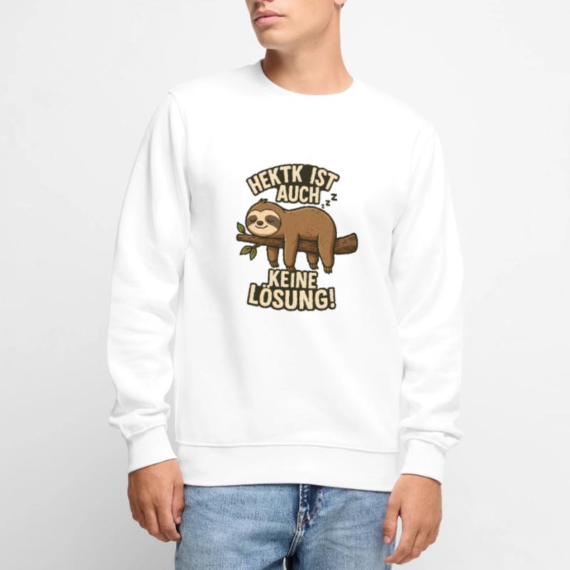 Hectic is not a solution either Sleeping sloth Men's Premium Organic Jumper