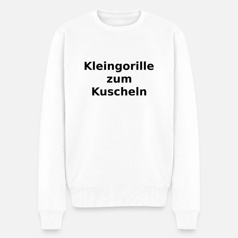 Kleingorille zum Kuscheln - Männer Premium Bio Pullover - Weiß