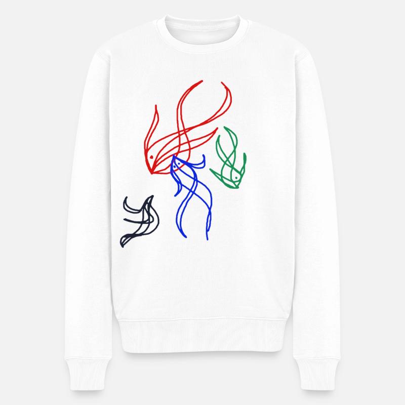 Schwalbentanz - Männer Premium Bio Pullover - Weiß