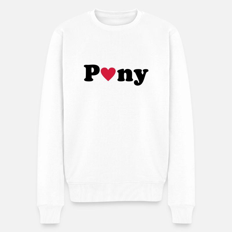 Pony - Männer Premium Bio Pullover - Weiß