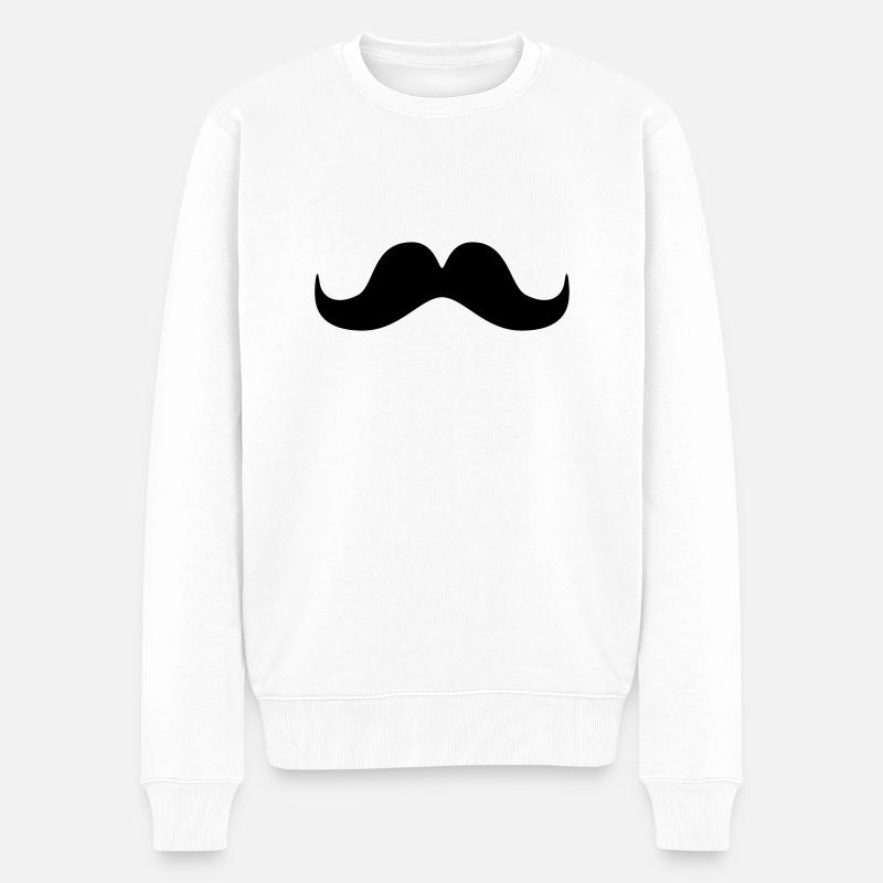moustache - Pull Premium bio Homme - blanc