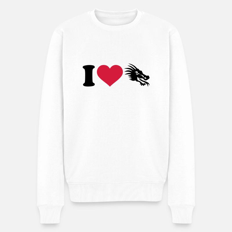 Drachen - Männer Premium Bio Pullover - Weiß