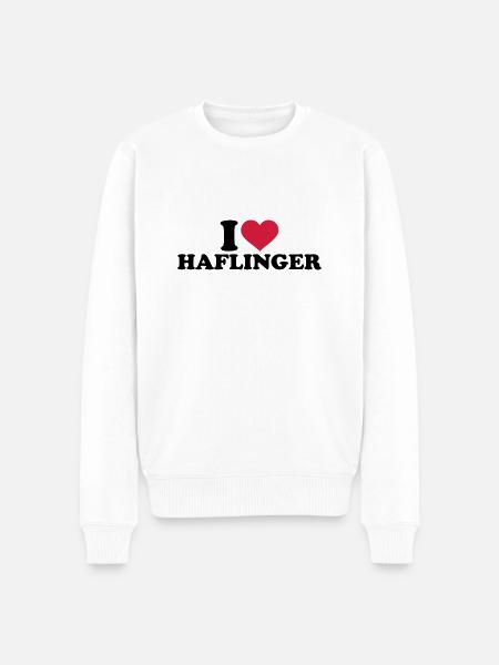 Haflinger - Männer Premium Bio Pullover - Weiß
