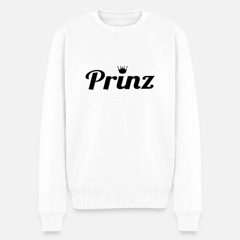 Prinz - Männer Premium Bio Pullover - Weiß