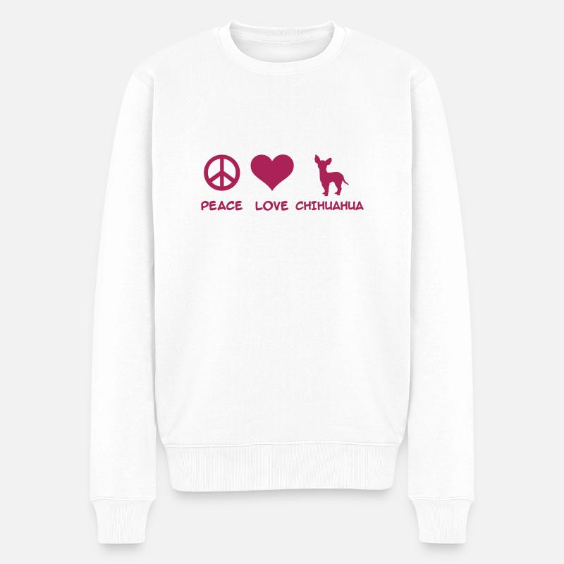 Chihuahua - Männer Premium Bio Pullover - Weiß