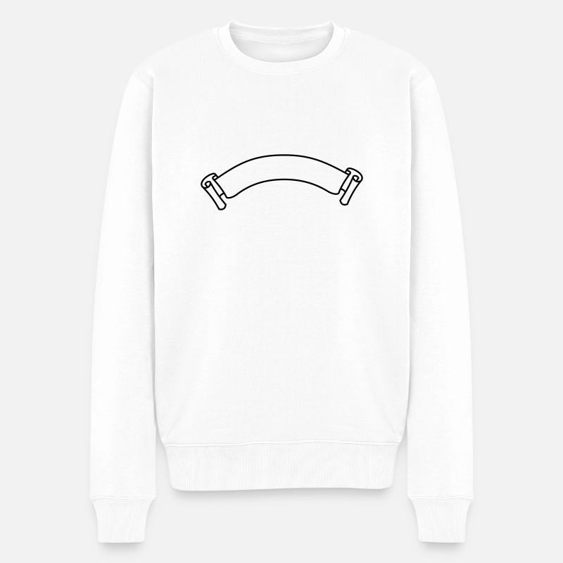 Gebogene Banner-Rolle (1c) - Männer Premium Bio Pullover - Weiß
