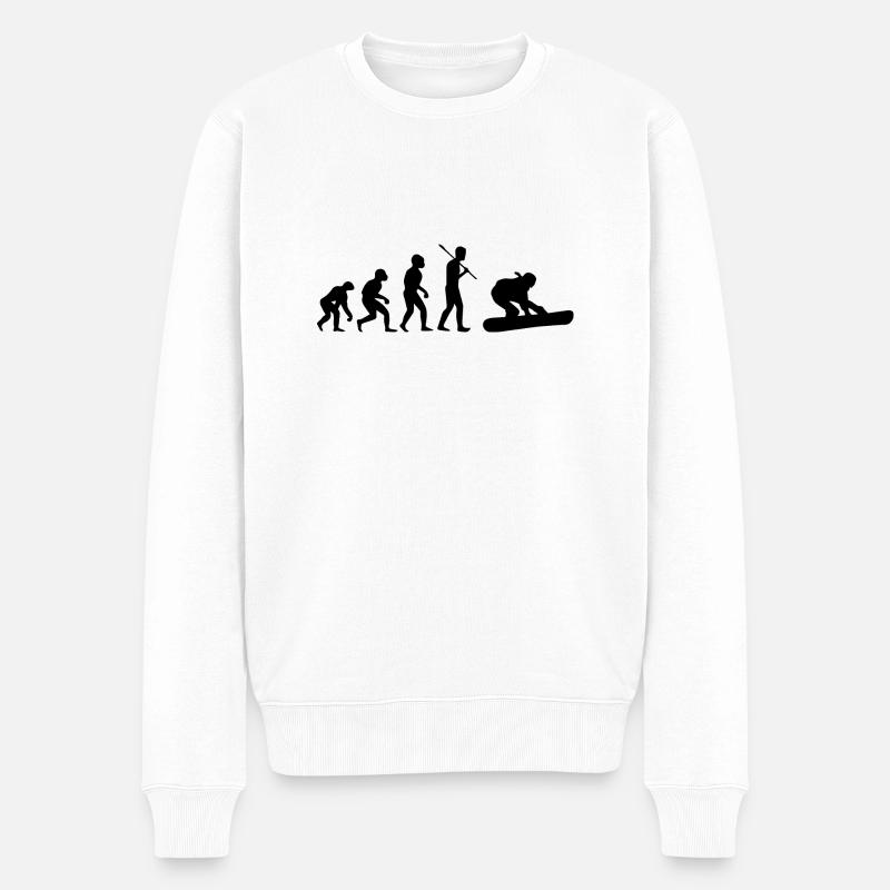 Snowboard Snowboarder - Männer Premium Bio Pullover - Weiß