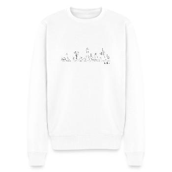 Entlang des Wassers von Loctudy nach La Torche - Männer Premium Bio Pullover - Weiß - Vorne - Thijin (182cm)