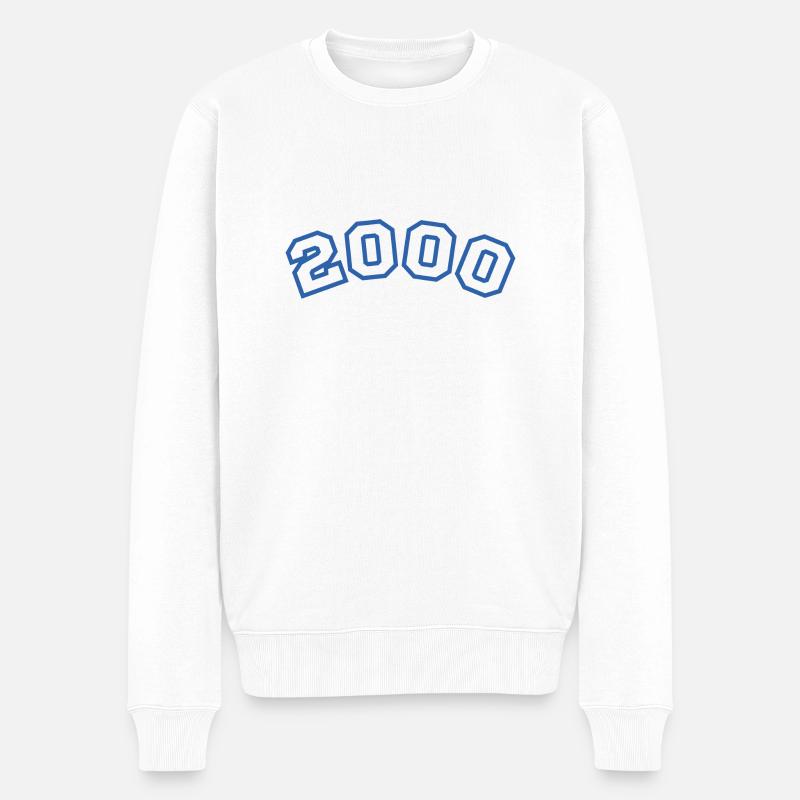 2000 bleu sport - Pull Premium bio Homme - blanc