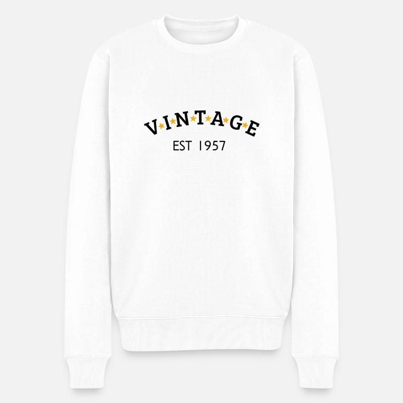 Jahrgang ist 1957 - Männer Premium Bio Pullover - Weiß