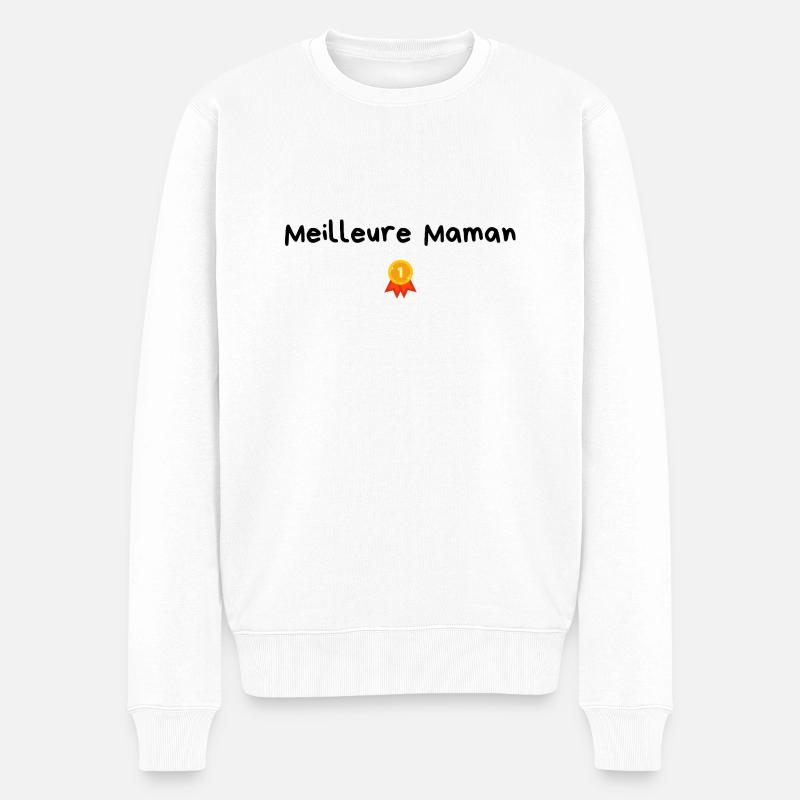 Beste Mama - Mama Geschenkidee - Männer Premium Bio Pullover - Weiß