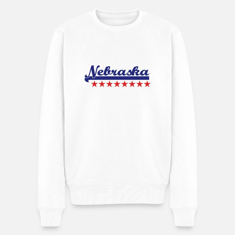 nebraska - Männer Premium Bio Pullover - Weiß