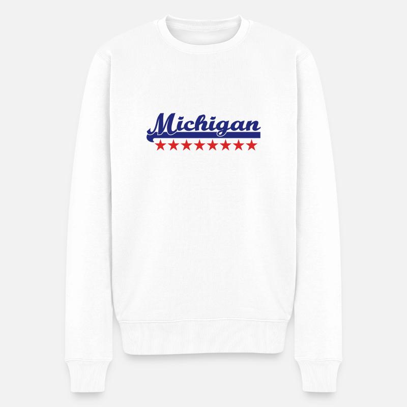 michigan - Männer Premium Bio Pullover - Weiß