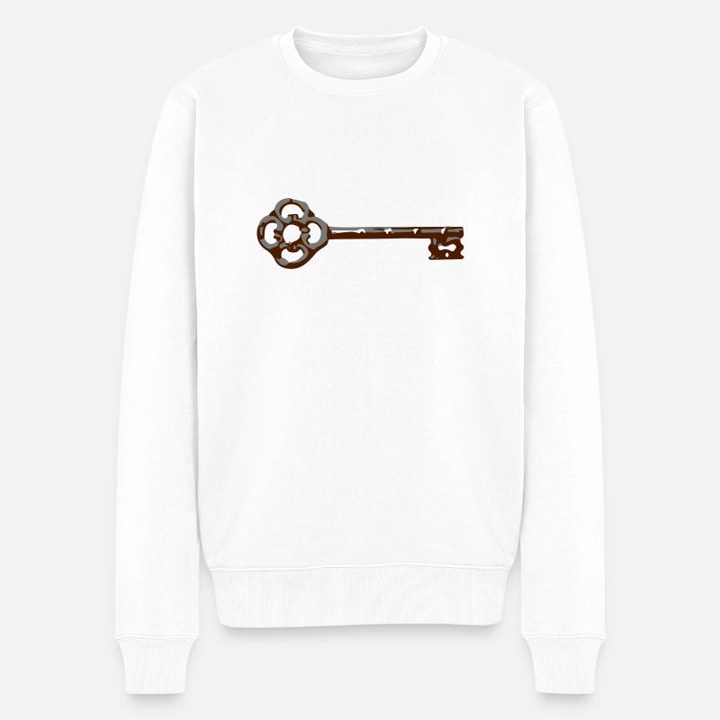 ancient key - Männer Premium Bio Pullover - Weiß