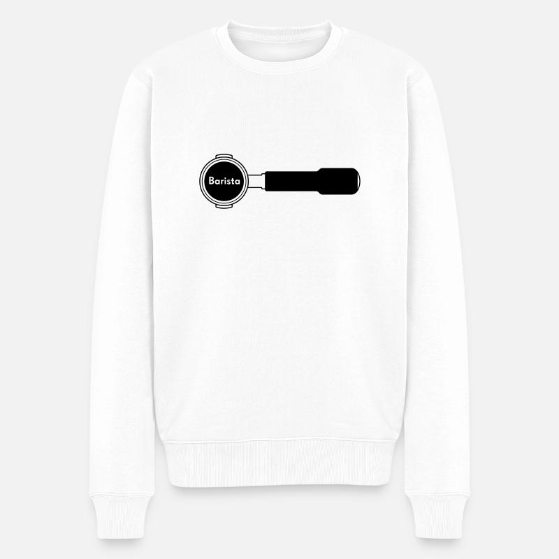 Siebträger Barista horiz - Männer Premium Bio Pullover - Weiß