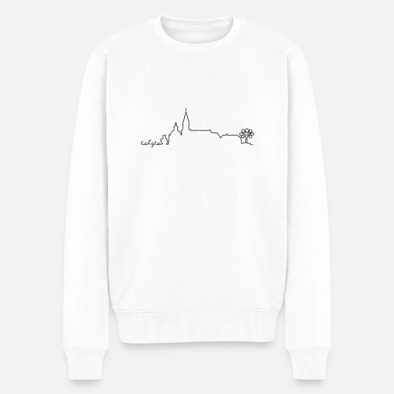 Telgter Skyline - Männer Premium Bio Pullover - Weiß