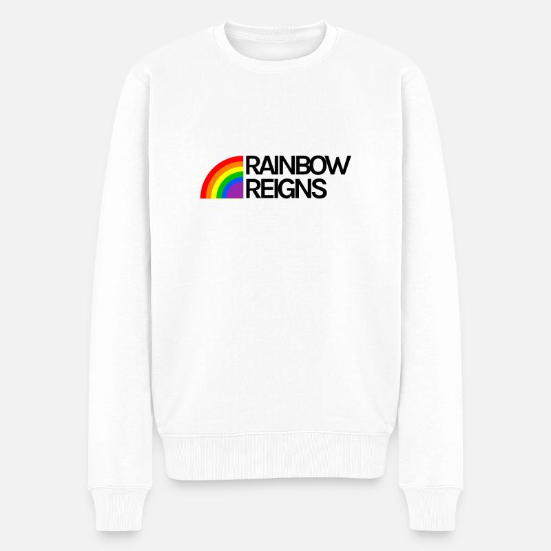 Rainbow Reigns LGBT Gay Pride - Männer Premium Bio Pullover - Weiß