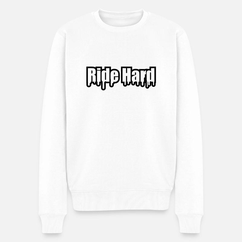 Ride Hard Graffiti - Männer Premium Bio Pullover - Weiß