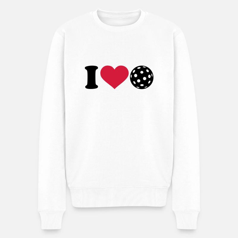 I love Floorball - Pull Premium bio Homme - blanc