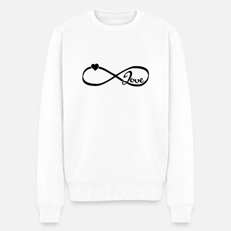 Infinity Love - Männer Premium Bio Pullover - Weiß