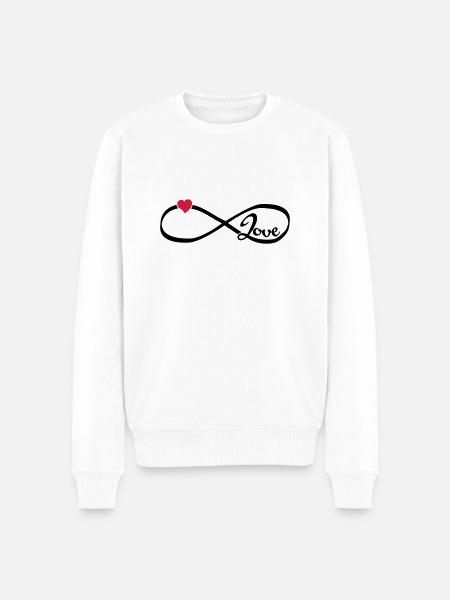 Infinity Love - Männer Premium Bio Pullover - Weiß
