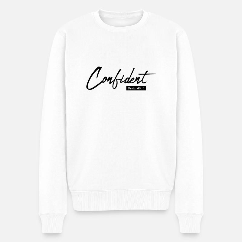 Confident - Männer Premium Bio Pullover - Weiß