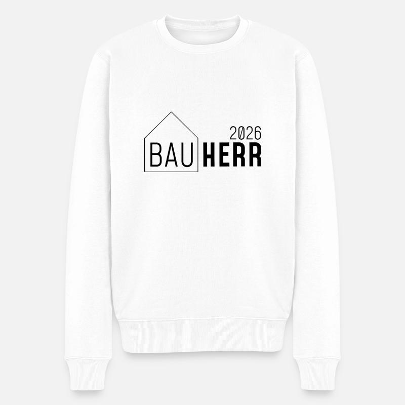 Constructeur avec maison 2026 - Pull Premium bio Homme - blanc