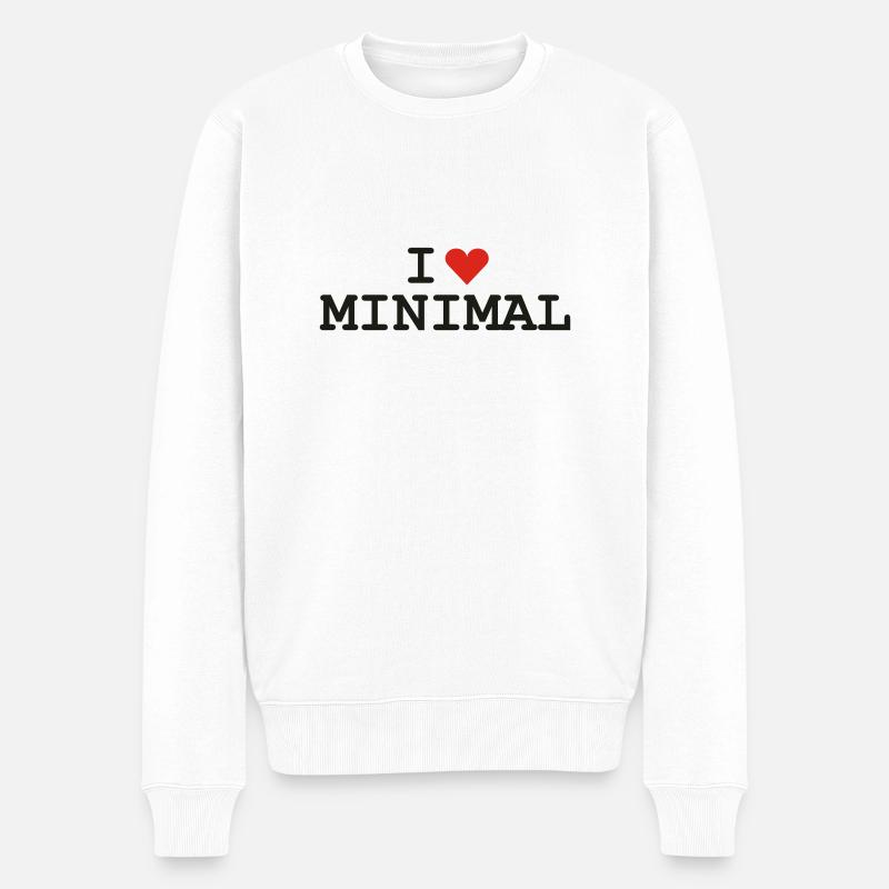 Love Minimal - Pull Premium bio Homme - blanc