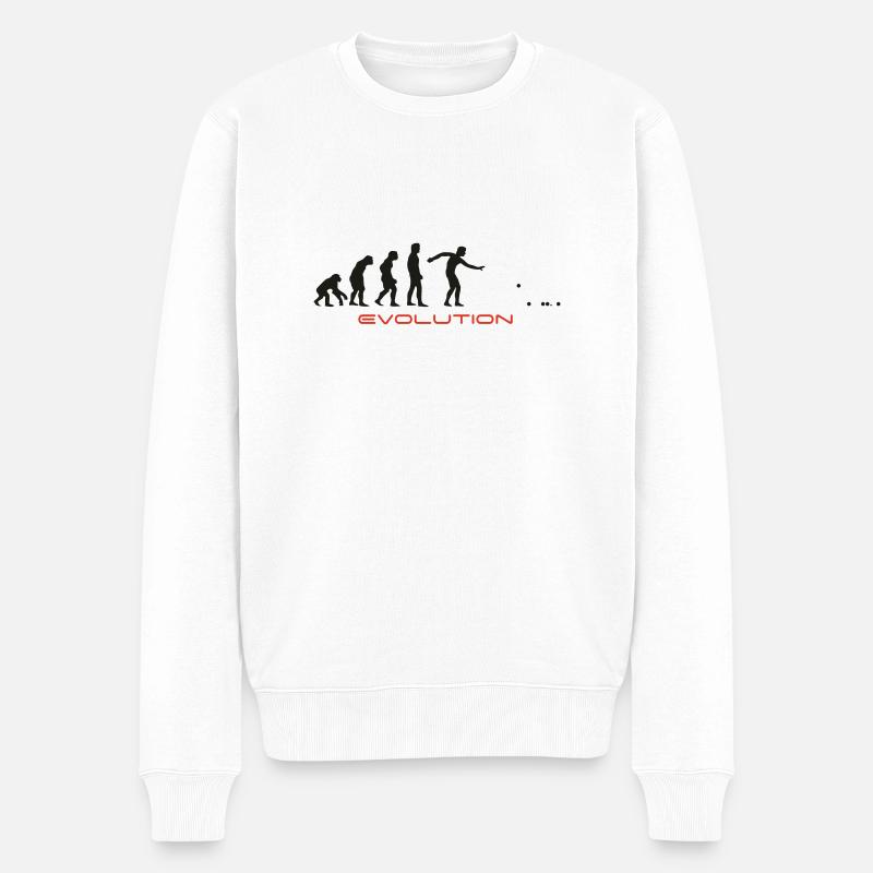 Eigelb Pétanque-T-Shirts - Männer Premium Bio Pullover - Weiß