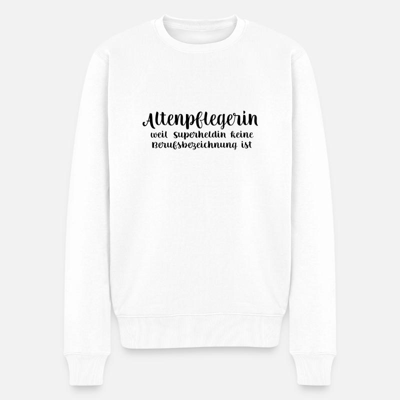 Altenpflegerin - Männer Premium Bio Pullover - Weiß