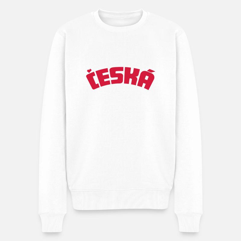 ceska - Männer Premium Bio Pullover - Weiß