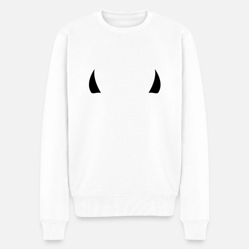 devil horns - Männer Premium Bio Pullover - Weiß