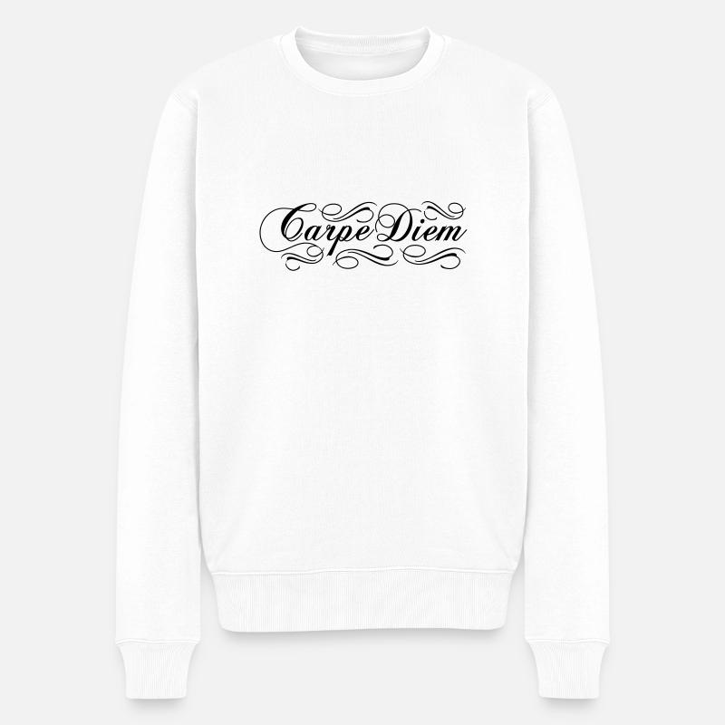 Carpe Diem de - Männer Premium Bio Pullover - Weiß